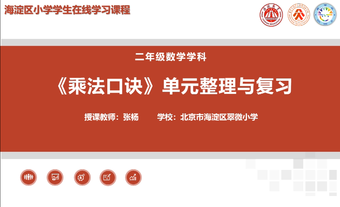 海淀区综合学习-2年级-《乘法口诀》单元整理与复习（上）